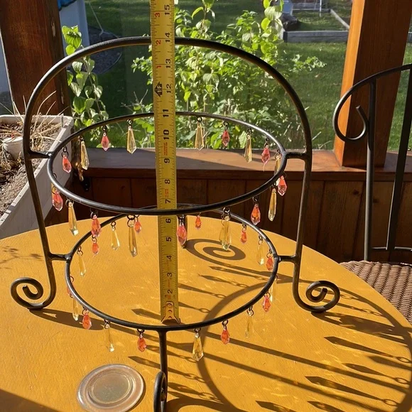 Beautiful Wrought Iron 2-Tier Pie Holder - Picture 4 of 5